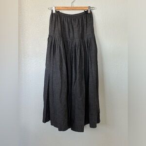Noah's Flood Vintage Full Bell Skirt Black Denim Size 7/8